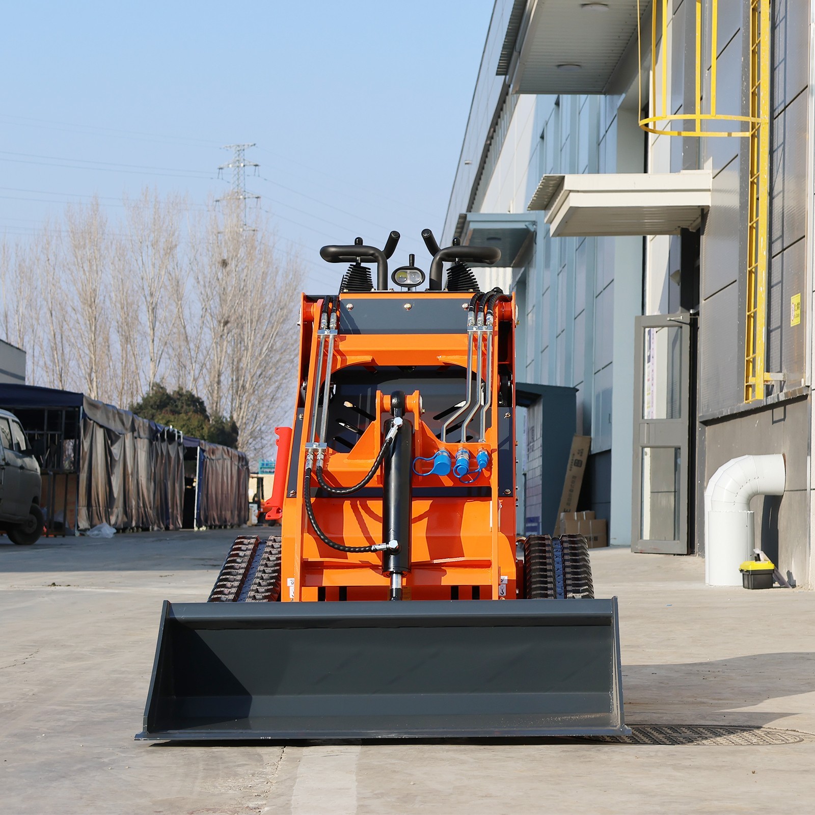 Upgraded Mini Skid Steer Twin cylinder Tracked Loader 23HP Free Ship