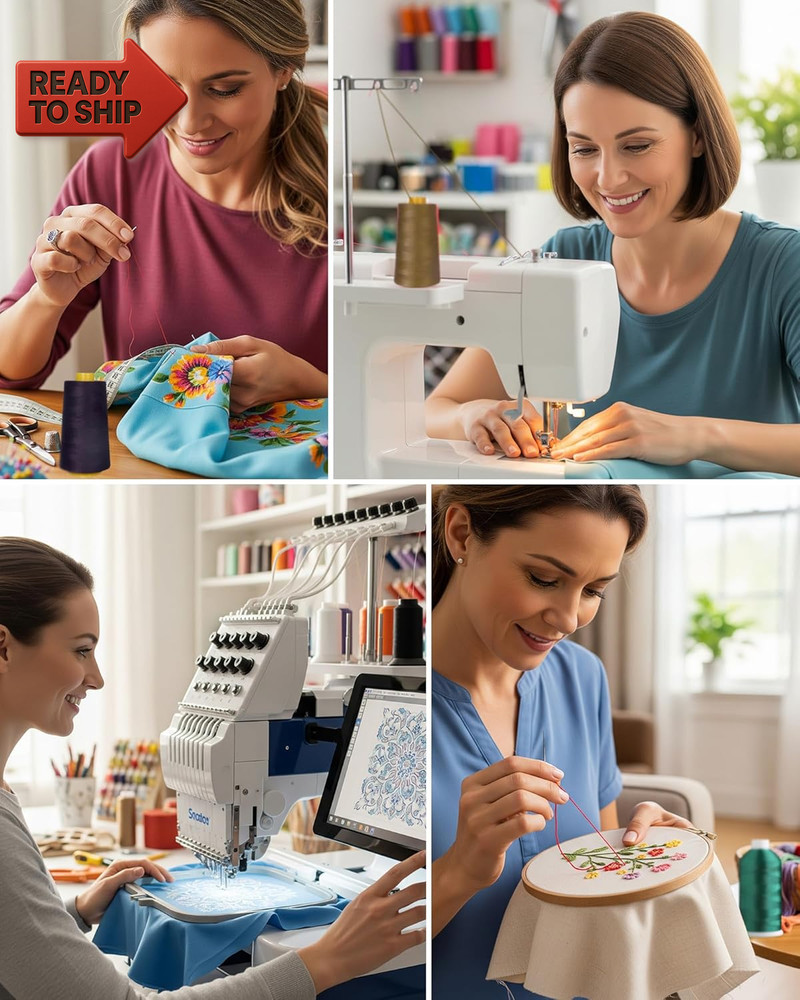 Super B Polyester Embroidery Thread, 40Wt Large Spool 5000M, Embroidery Thread