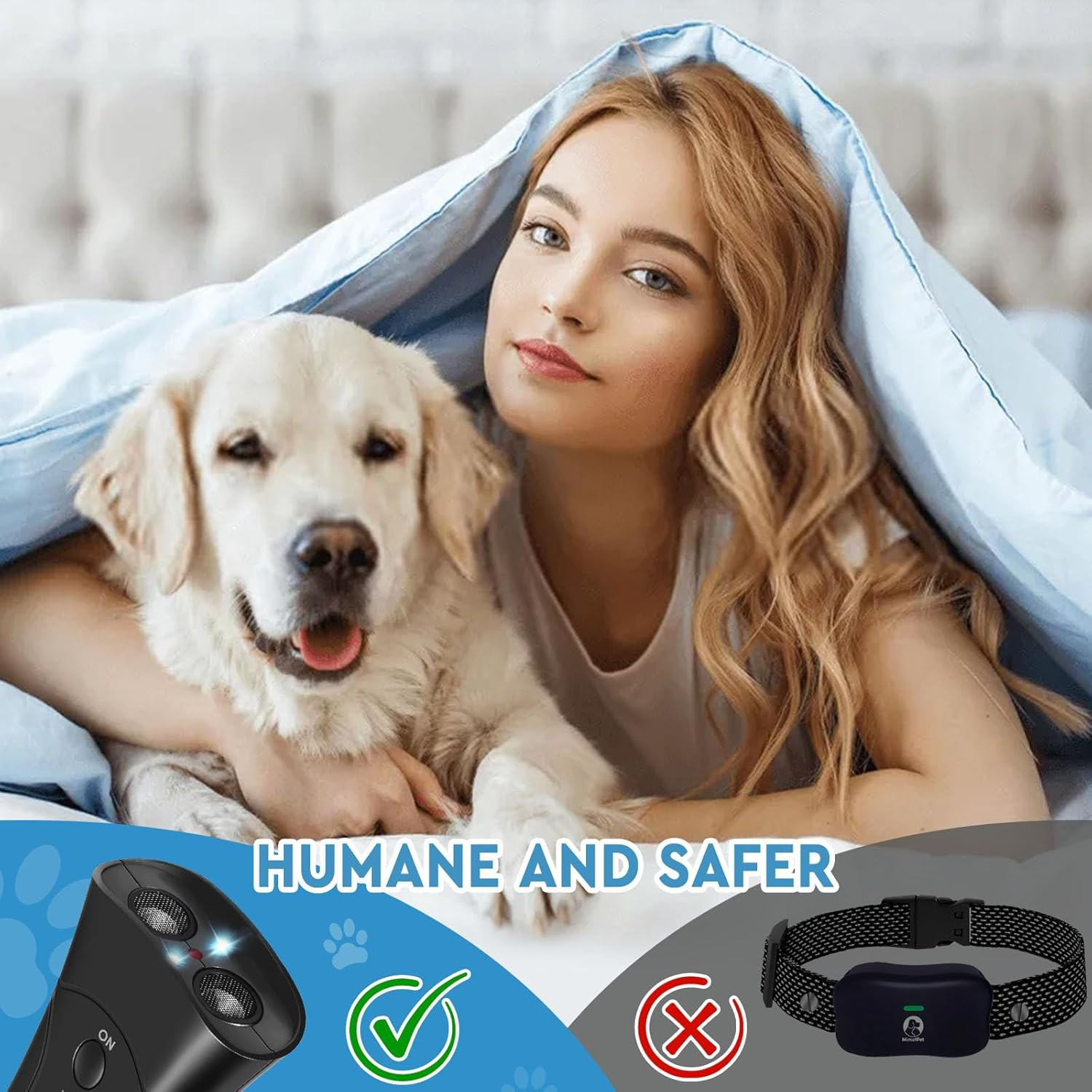 Ultrasonic Anti Dog Barking Device Pet Trainer LED Light Gentle Chaser Style Lot