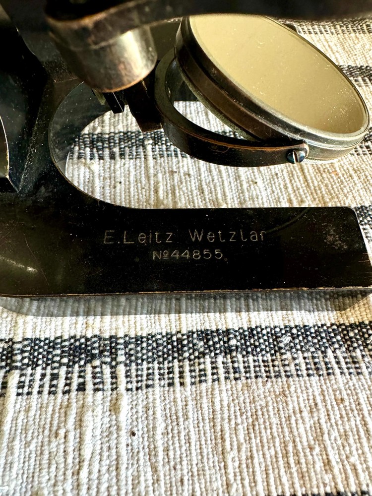 Antique E. Leitz Wetzlar Brass Microscope| Antique Brass Microscope in Org. Box