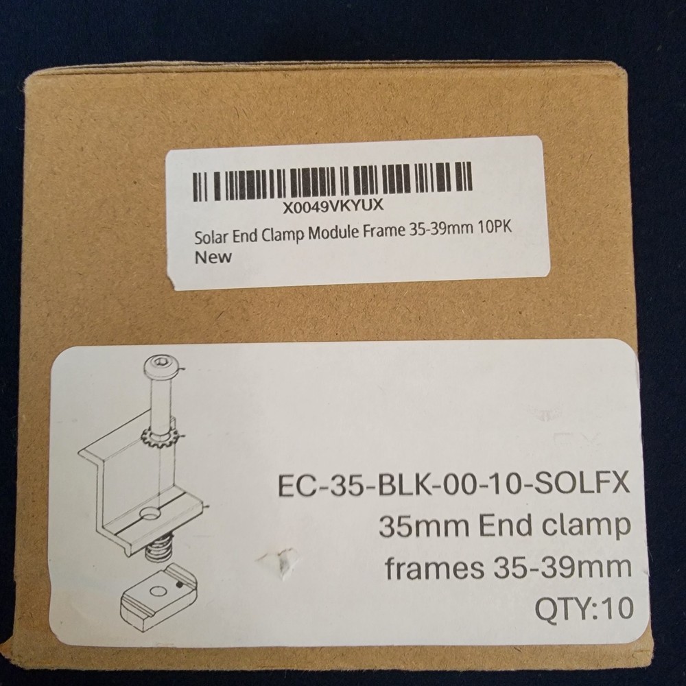 Solar End Clamp 35mm Module Frame 35-39mm 10 Pack