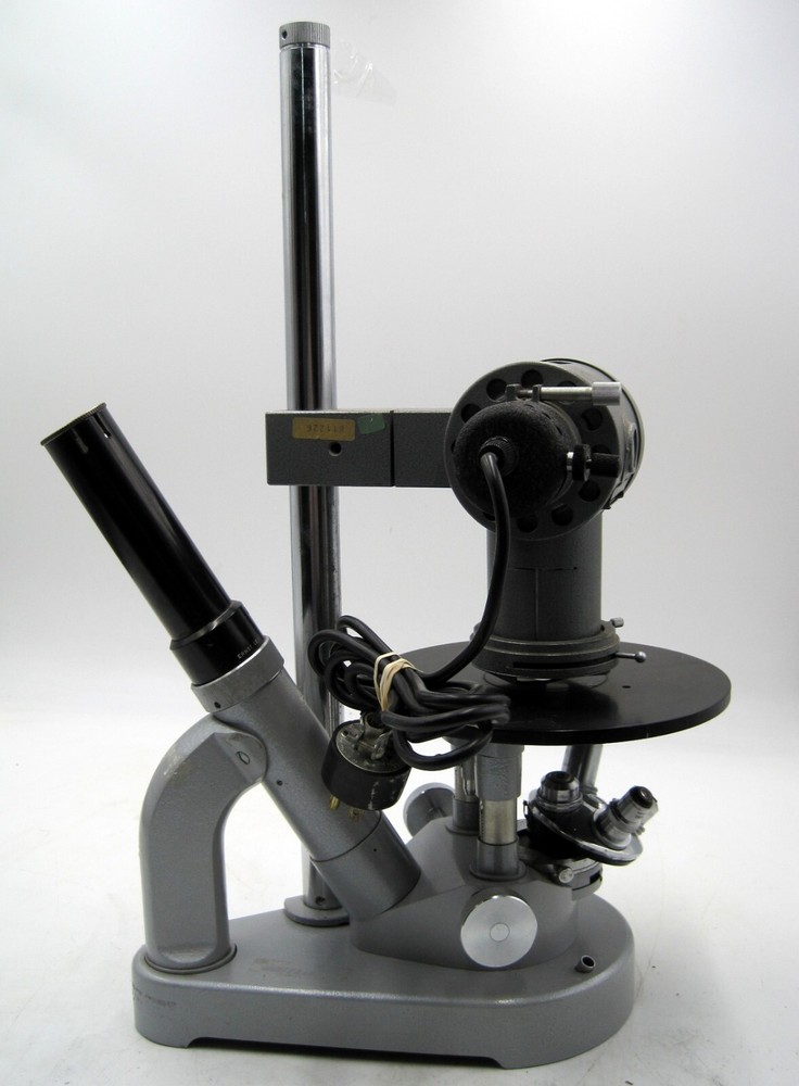 Vintage Ernst Leitz Wetzlar Germany Inverted Microscope w/4 Objectives
