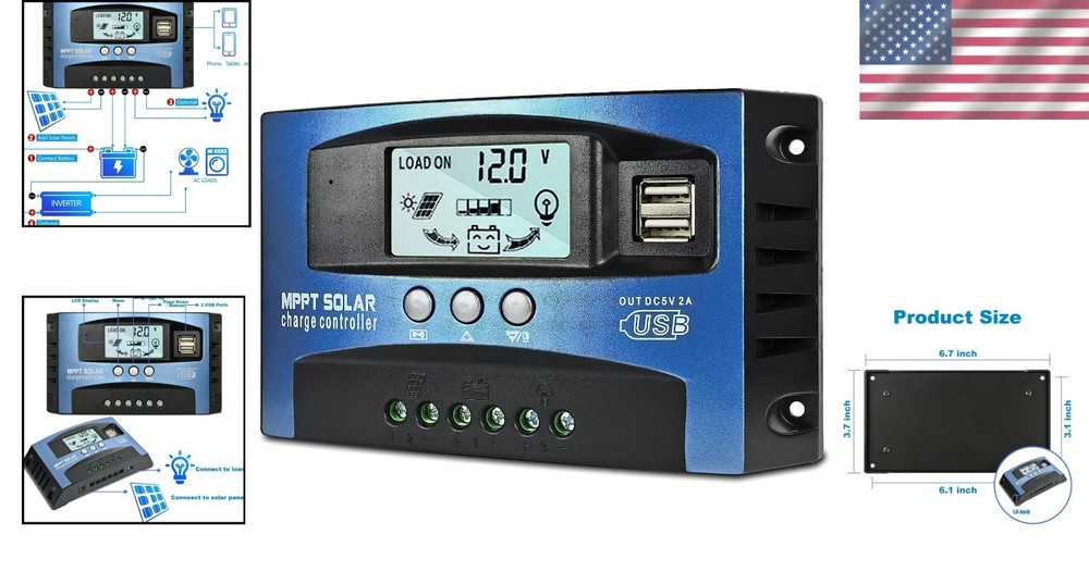 High-Efficiency 100A MPPT Solar Charge Controller - Safe & User-Friendly Design