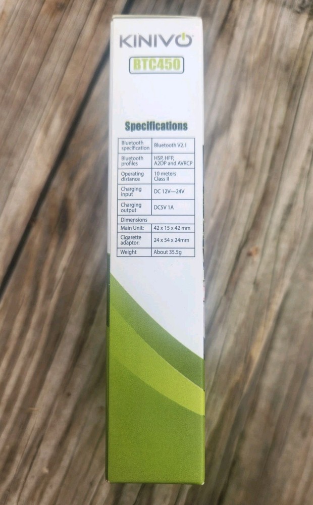 Kinivo BTC450 Bluetooth Car Kit (Hands-Free, AUX Bluetooth Adapter)