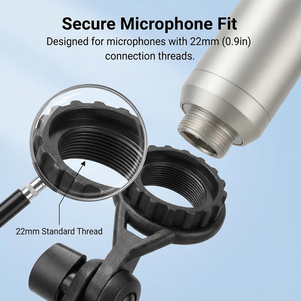 Microphone Holder for Mic Stand Condenser Mic Shock Mount Standard Interface ...