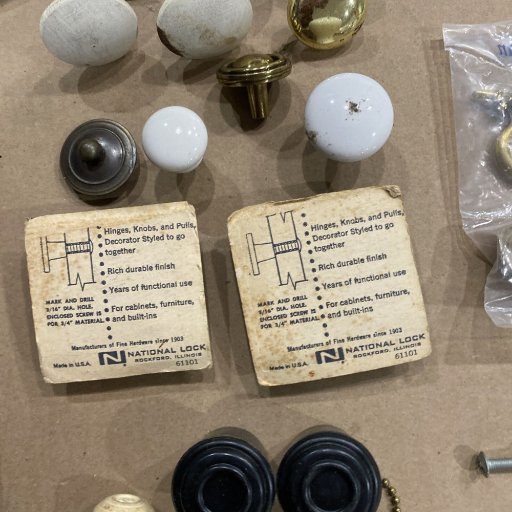 This Old House DIY NOS & Used Hooks Chains Knobs Pulls Clips Hinge Screws Clamp