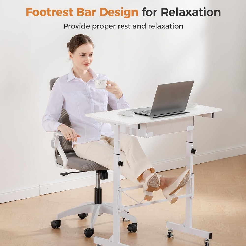 Small Standing Desk Adjustable Height Small Computer Desk Mobile Portable