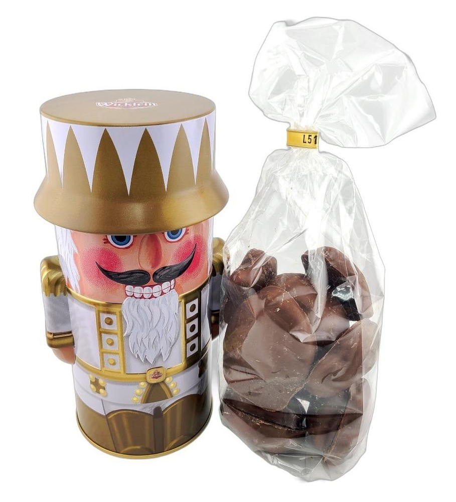 Wicklein Nutcracker Tin Cherry Fruit Filled Chocolate Gingerbread Lebkuchen 200g