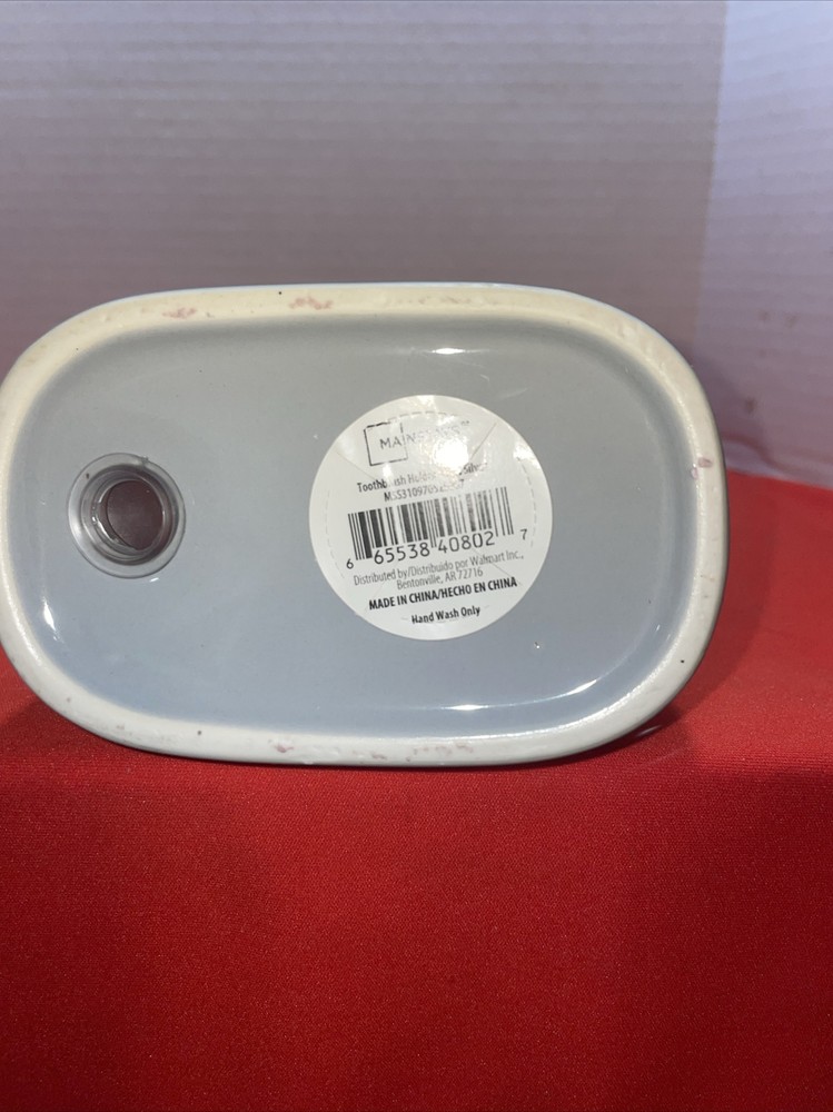 Mainstays Basic Ceramic Toothbrush Holder-Light Gray- Estate Find