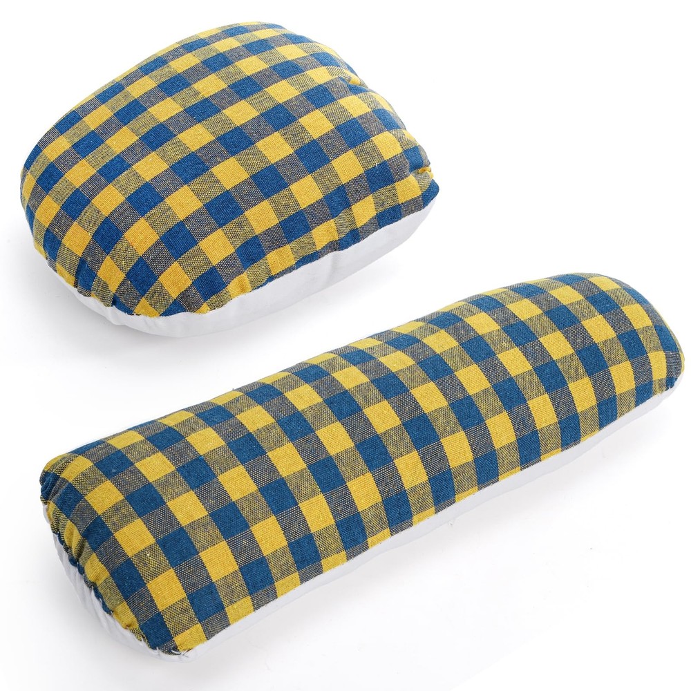 Tailors Ham and Seam Roll Set Solid Linen Cotton Pressing Ironing Tool Plaid