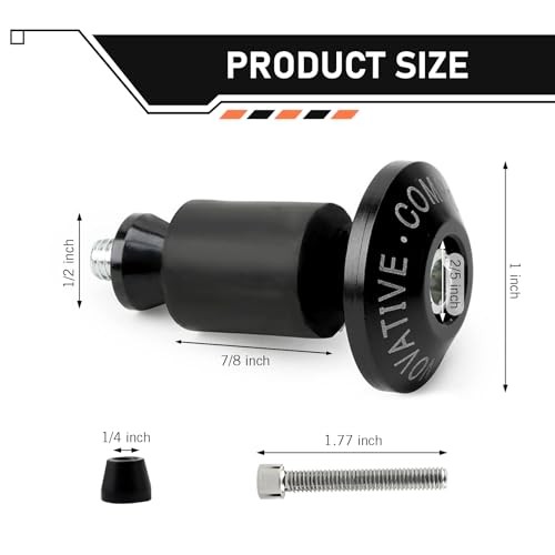 2PCS Motorcycle Handlebar End Plugs, Metal Rustproof Impact-Resistant