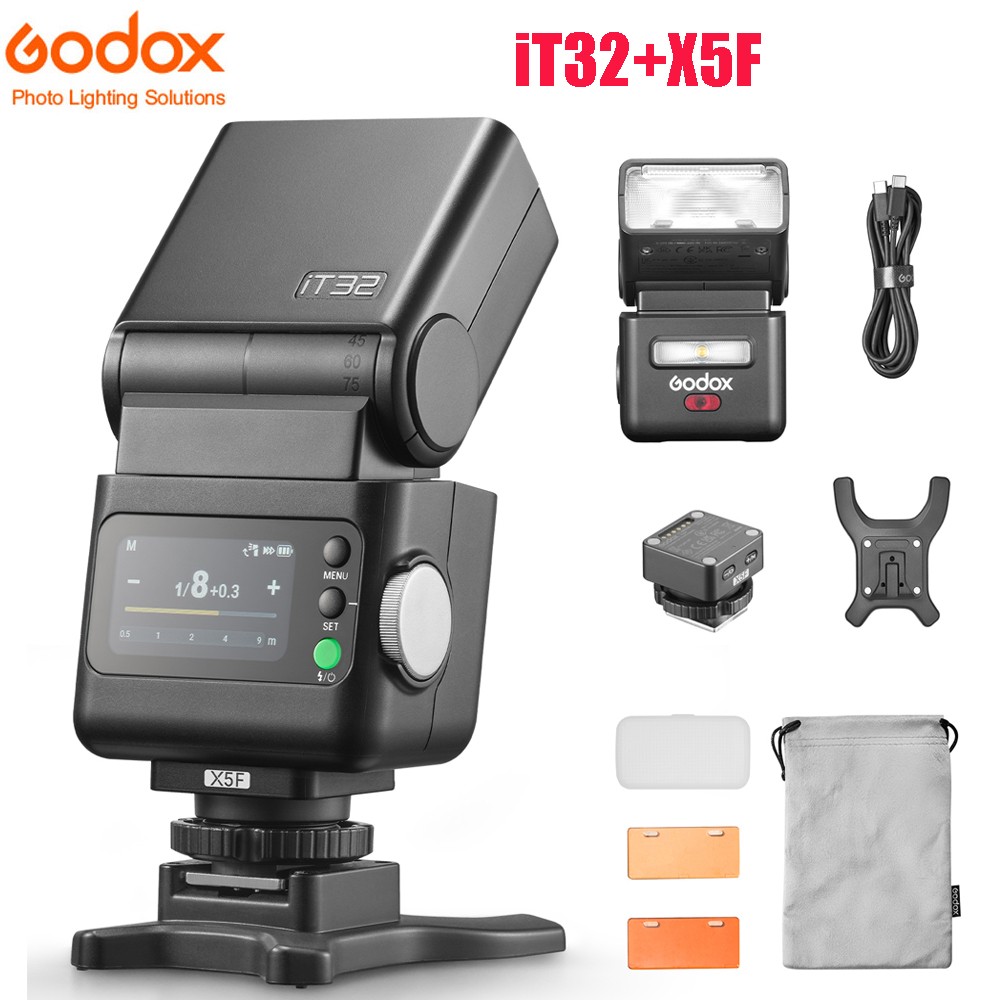 Godox IT32 TTL Camera Flash with X5F Flash Trigger for Fuji Rotatable Flash Head
