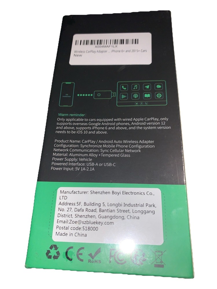 Wireless Carplay Adapter for iPhone,Wired CarPlay to Wireless,Android Auto...