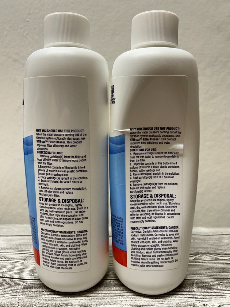 (2) HTH Spa HotTub & Pool Filter Cleaner 16oz -New