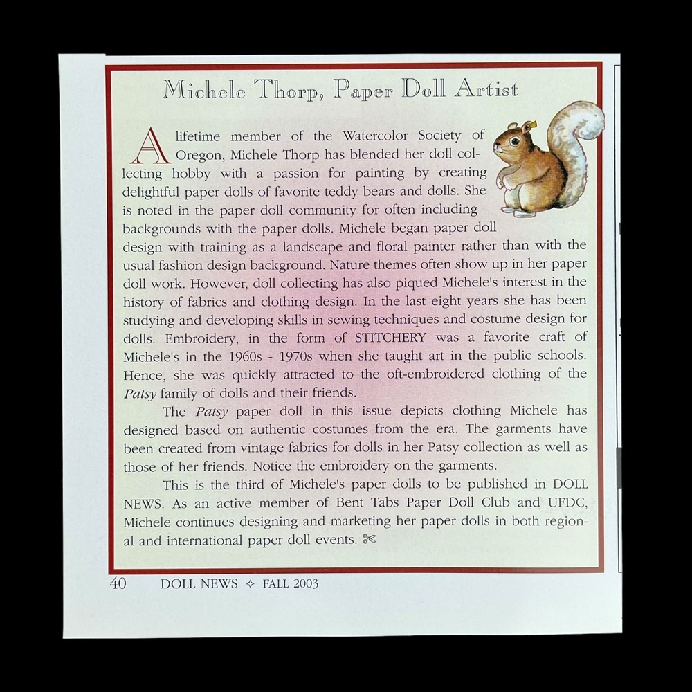 Vintage Patsy Paper Dolls by Michelle Thorp 2003