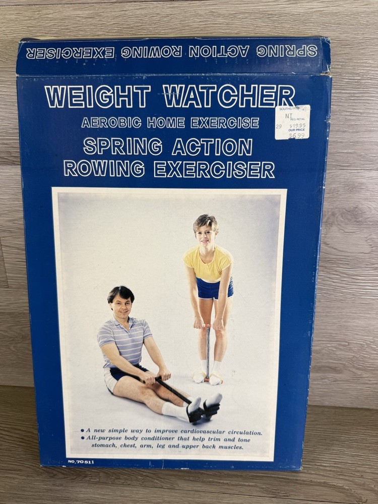 Vintage Aerobic Exerciser Weight Watcher Spring Action Rowing Exerciser in Box