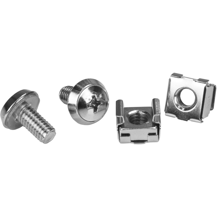 StarTech M6 Mounting Screws and Cage Nuts for Server Rack Cabinet - 100 Pack