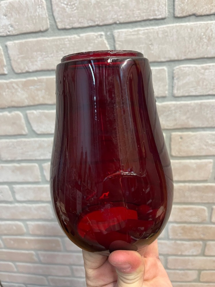Dietz Fitzall Ruby Red Glass Lantern Globe Replacement 2H Loc-Nob