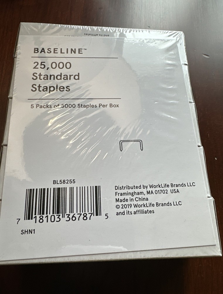Baseline Staples 25000/Box BL58255 Standard Staples