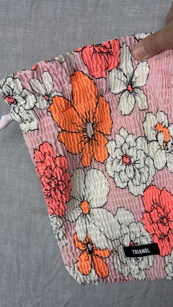 TRIANGL Orange Floral Drawstring Bag Only