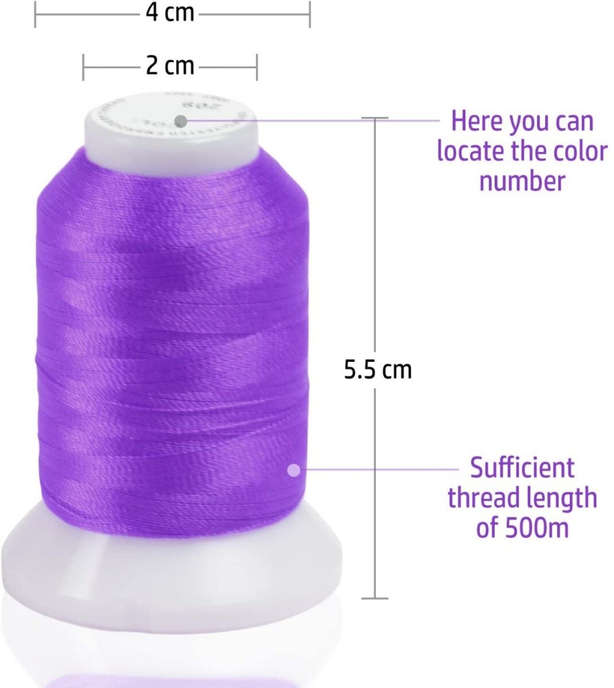 80 Spools 550Y Embroidery Polyester Machine Thread Compatible with Brother