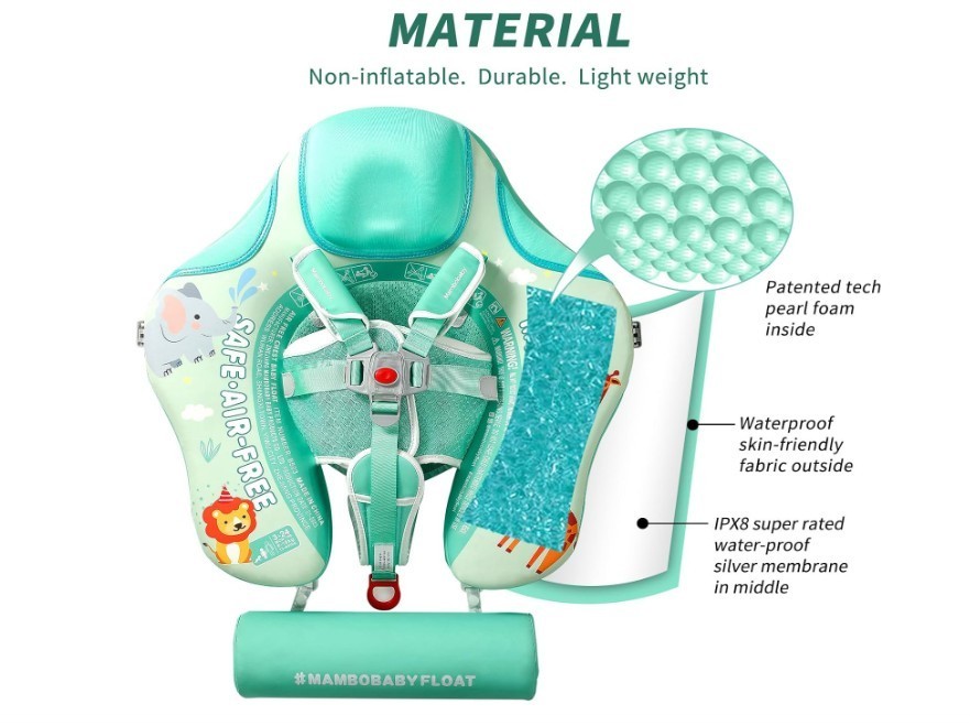 Mambobaby Float with Bed Mesh and Canopy Non Inflatable Infant Pool Float Smart