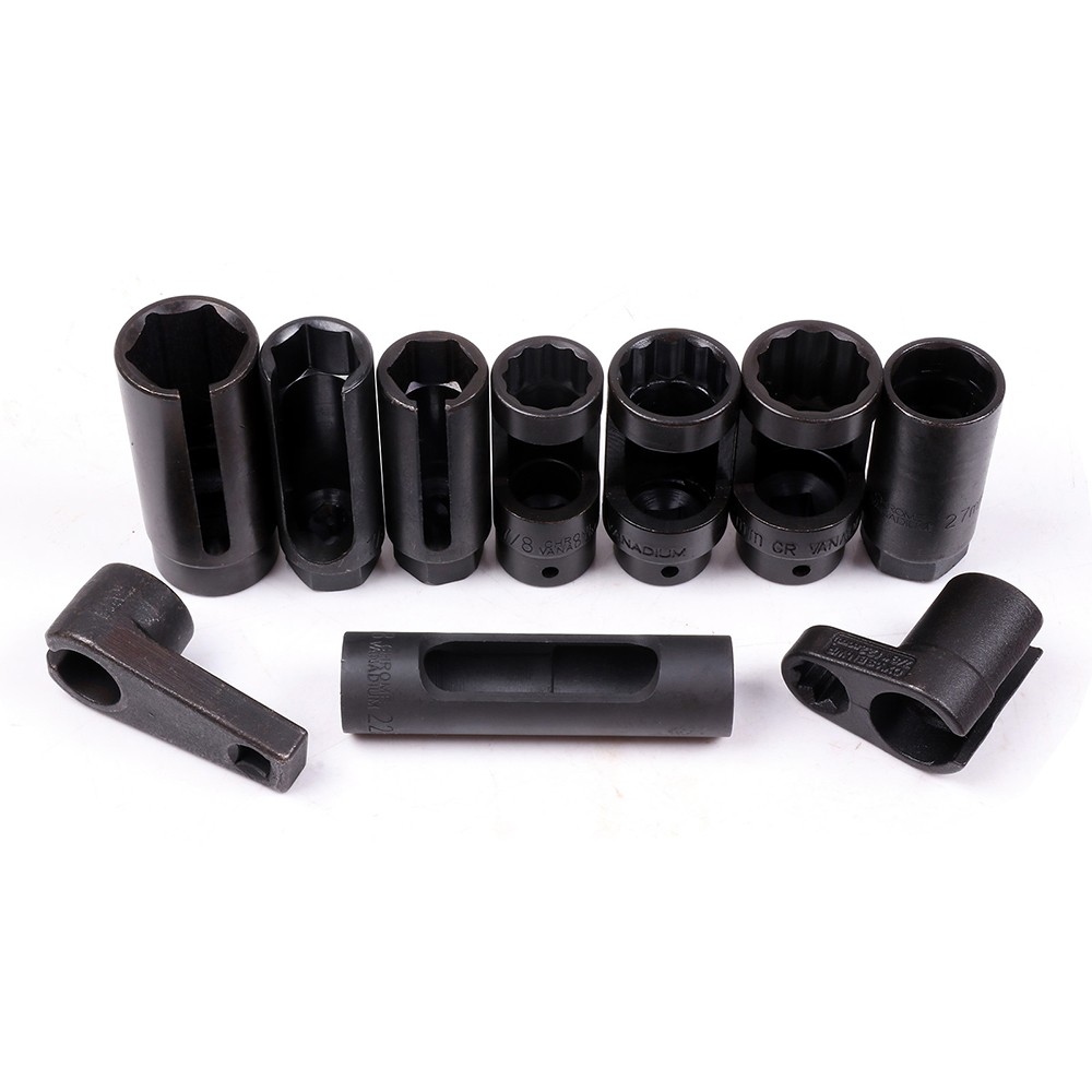 10PCS OXYGEN SENSOR SOCKET SET OIL PRESSURE SENDING UNIT REMOVING KIT TOOL