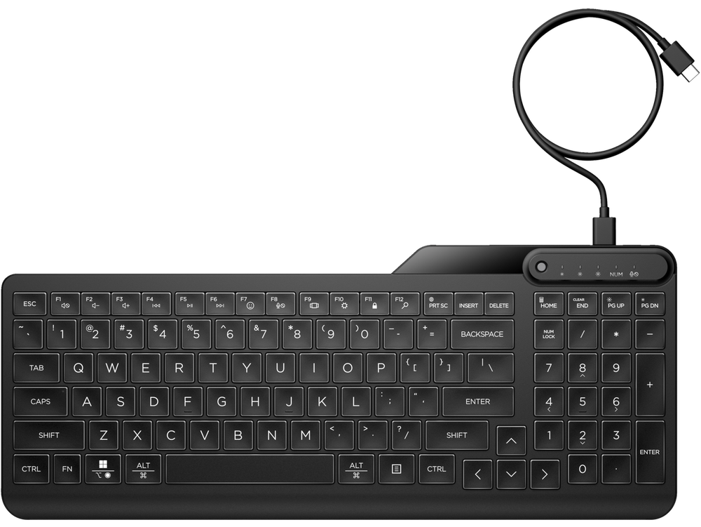 HP 400 Backlit Wired Keyboard