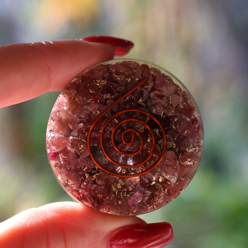Genuine Raw Ruby Orgone Tower Buster 1.75 Inch 5g & EMF Protection