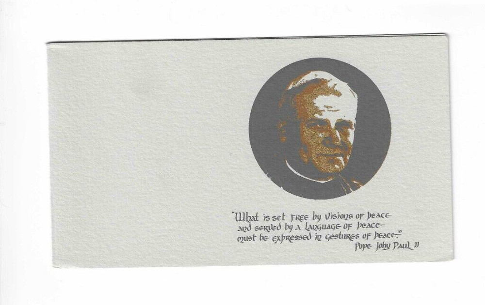 UNITED NATIONS 1979 Folder Commemorating Pope John Paul II