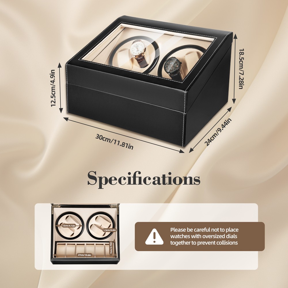 4+6 Luxury Automatic Rotation Watch Winder Box Storage Display Box Leather Case