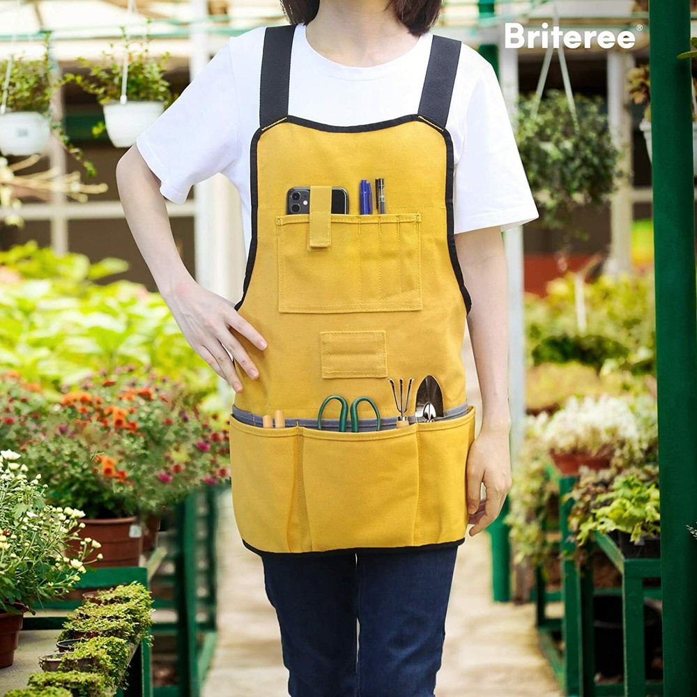 Briteree Work Tool Apron Torso Length with 21 Tools Pockets Magnetic Tool Holder