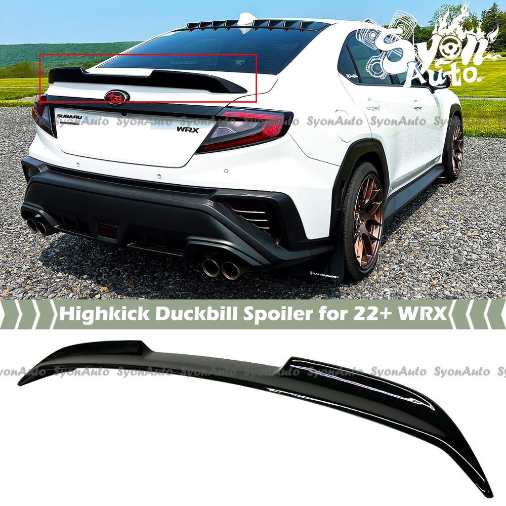 FOR 2022+ SUBARU WRX VB JDM GLOSS BLACK DUCKBILL HIGHKICK TRUNK SPOILER WING LID