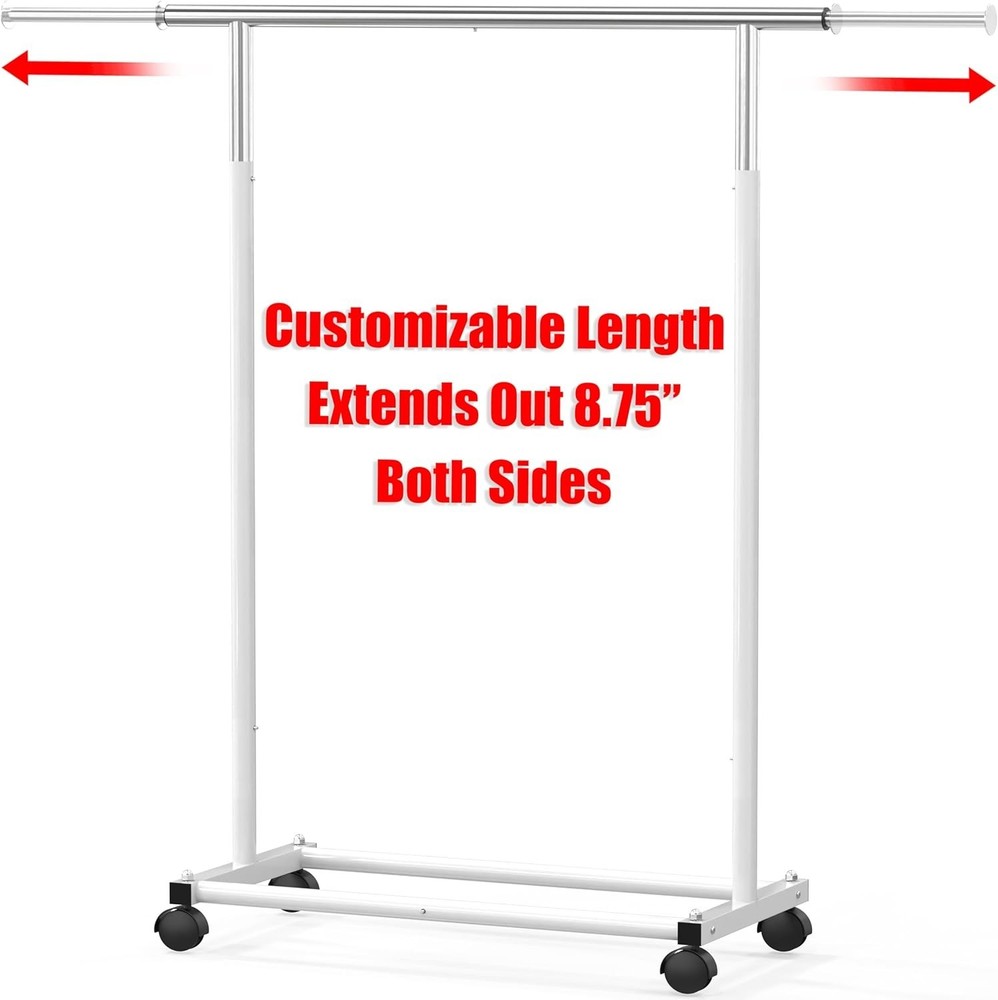 Standard Rod Garment Rack, White