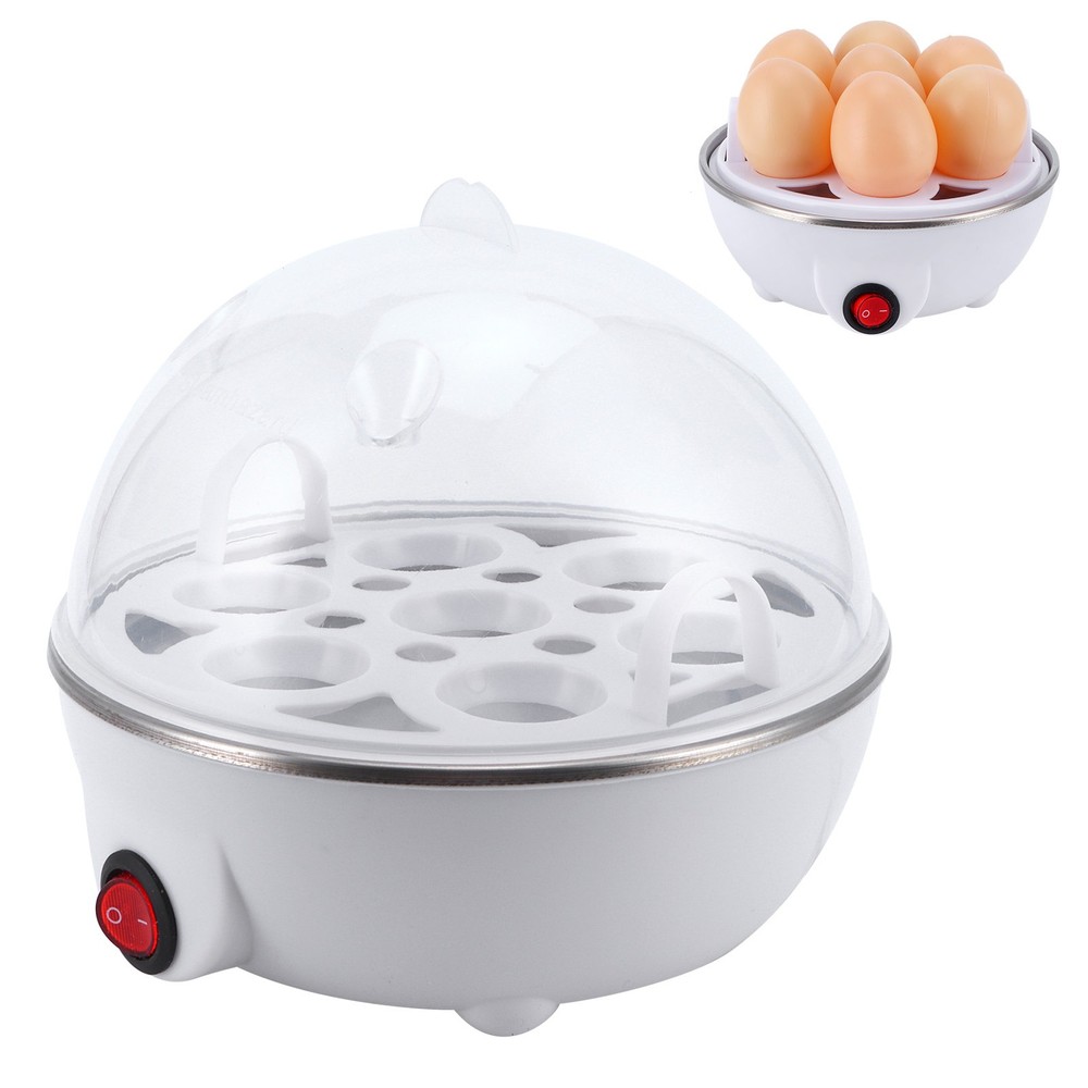 Mini Single-Layer Egg Cooker White 110V US Plug Multifunctional