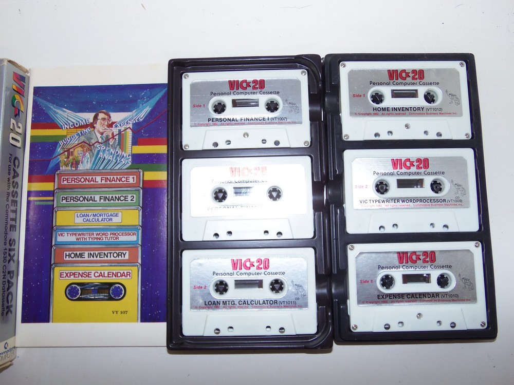 Commodore Computer VIC-20 Cassette 6 Pack Programs in Original Box