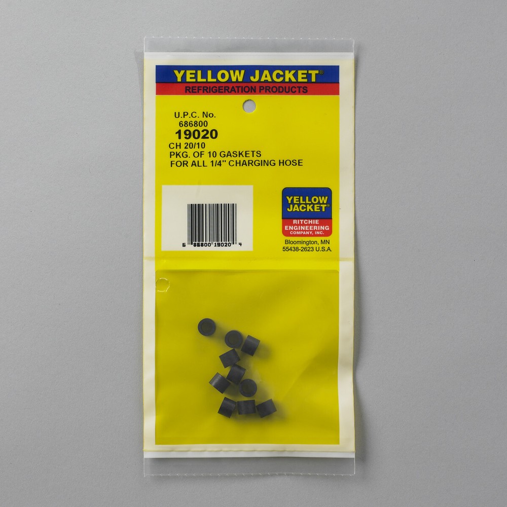GENUINE (10-Pack) Yellow Jacket 19020 Replacement Gaskets 1/4" Charging Hoses