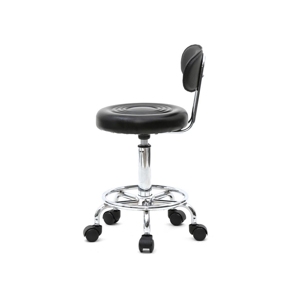 Adjustable Hydraulic Rolling Swivel Salon Stool Chair with Wheels and Backrest