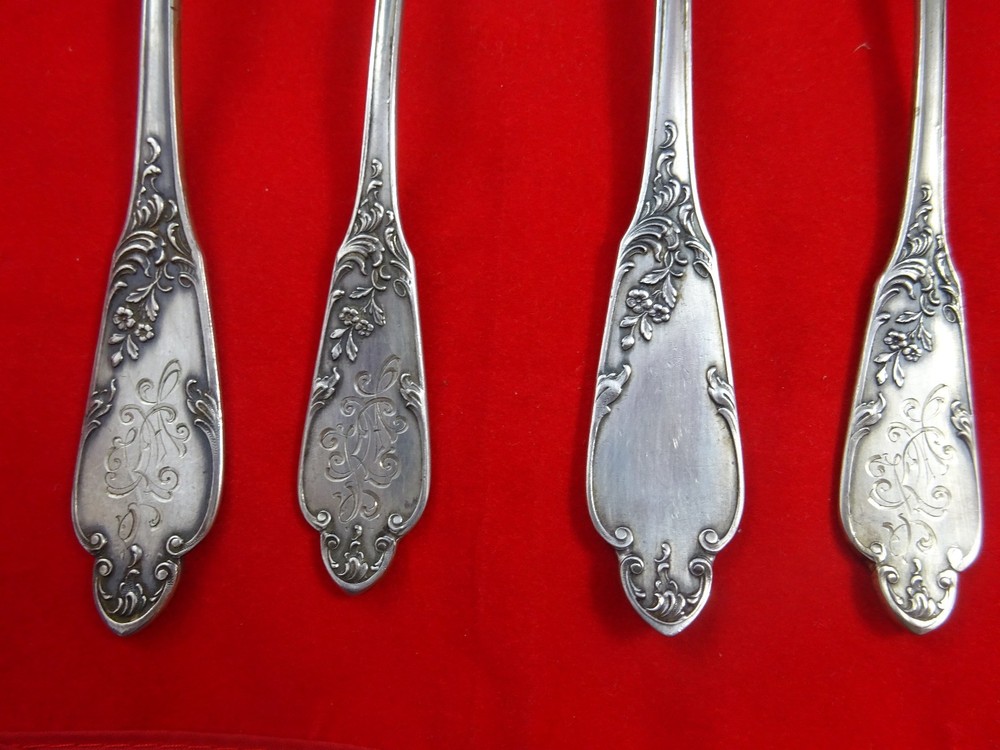 4 pieces Russian 84 Silver Flatware Spoons & Forks ( #4397)