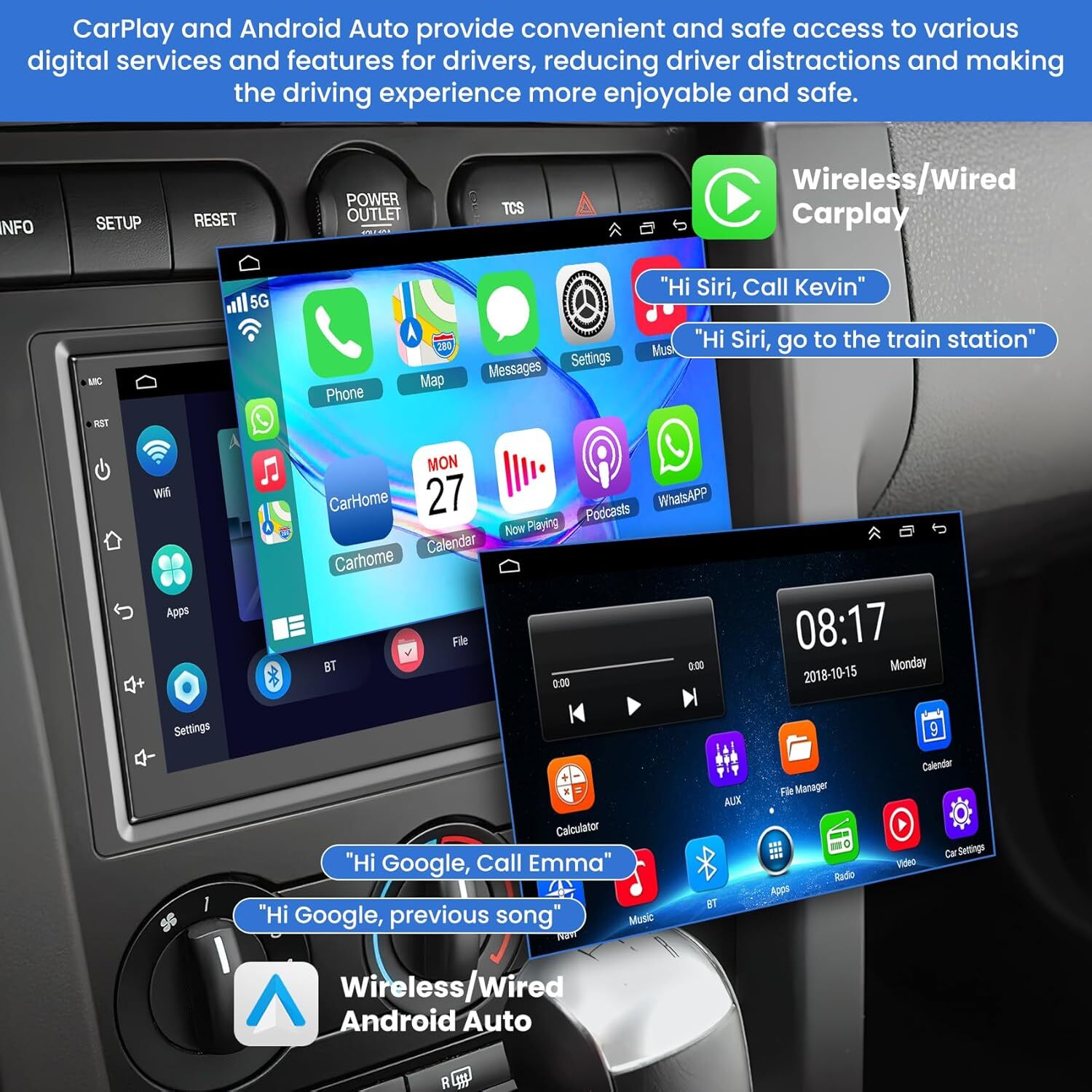 Para 2003-2006 GMC Chevrolet Radio estéreo para coche Carplay Cámara