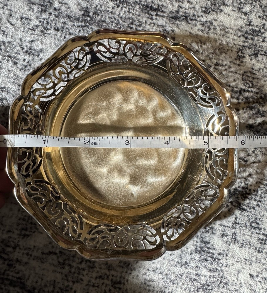 IKORA Germany EP Brass 3 Footed Ornate Candy Bowl Serving Dish