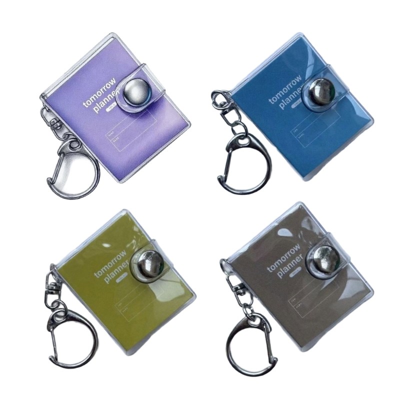 5Pcs Miniature Notebook With Keyring Tiny PVC Notebook Small Memobook Keychain
