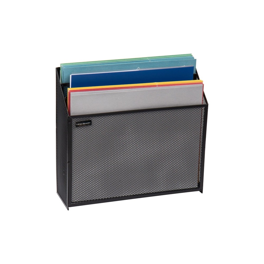 Mind Reader Vertical File Storage, Desktop Organizer, Workspace, Office, Meta...