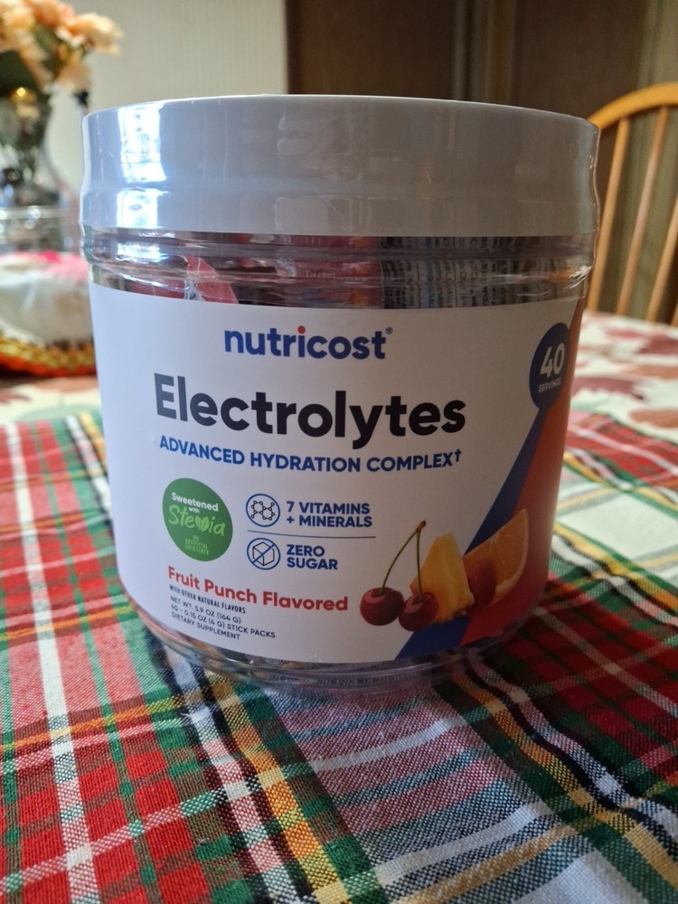 Nutricost Electrolyte Complex Drink Mix Powder (Fruit Punch) 120 Servings