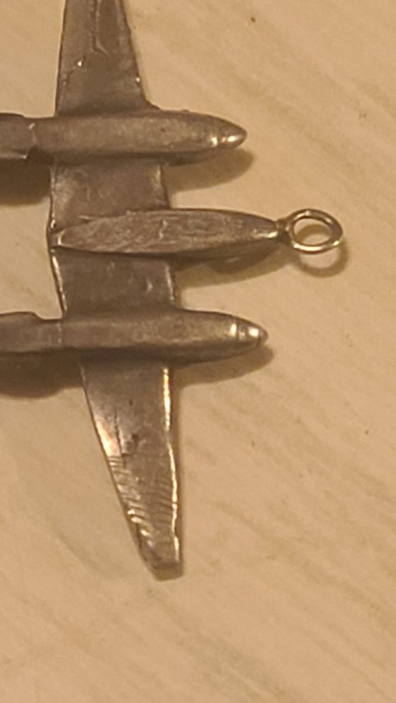 WW2 P-38 Lockheed Lightning Sterling Silver Aircraft Charm
