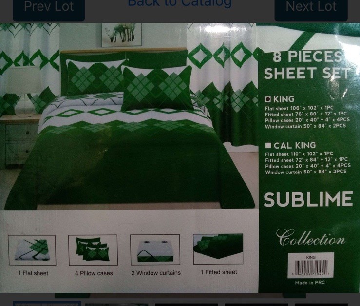 SUBLIME COLLECTION 8Pc. SHEET SET -KING Sheets,pillowcases, Curtains