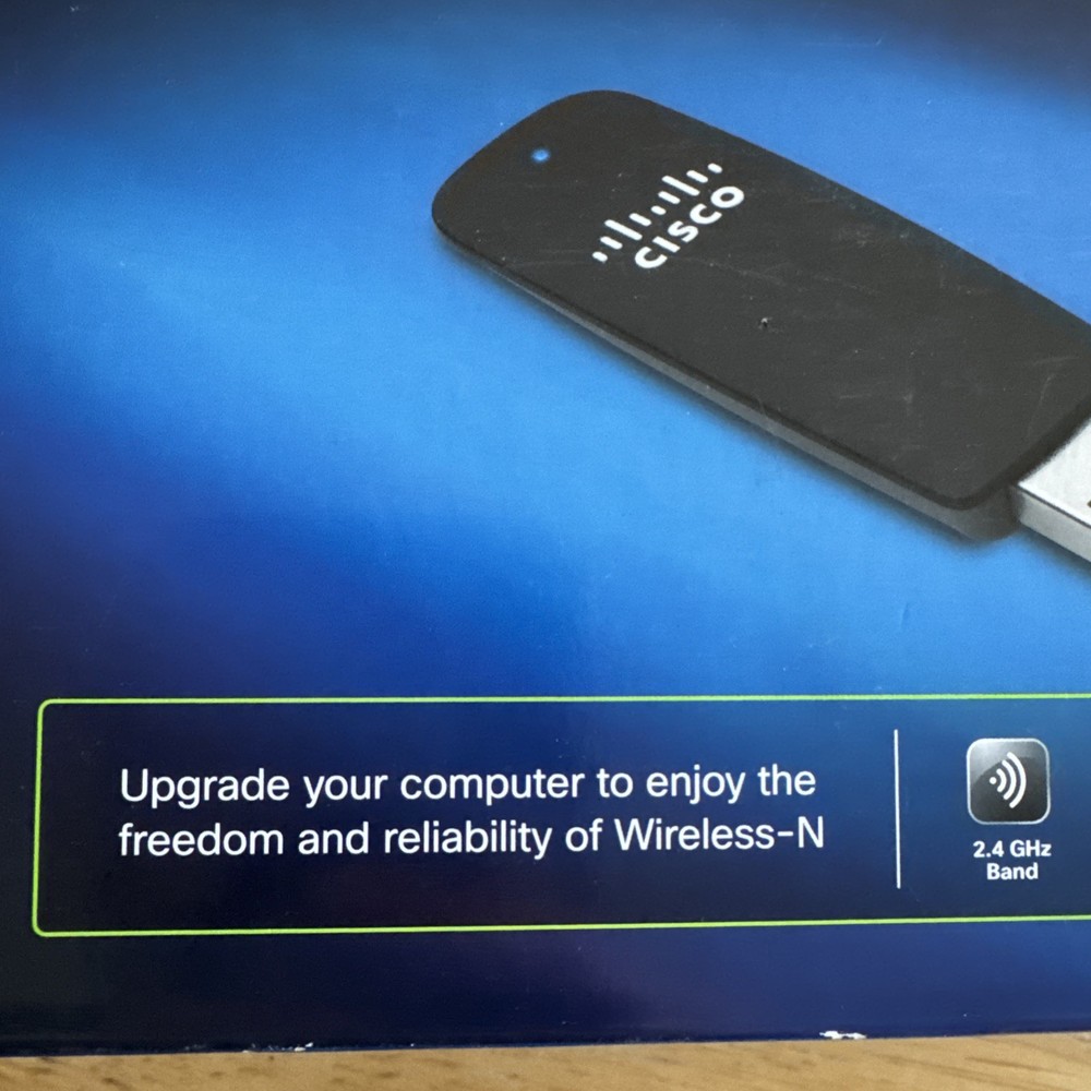 Cisco Linksys AE1200 High Performance Wireless-N USB Adapter Open Box CD within