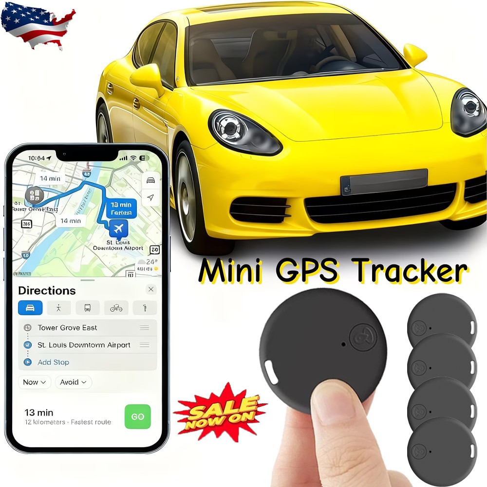 4x GPS Tracker for Vehicles Car Tracking Device,Mini Hidden for iPhone Android