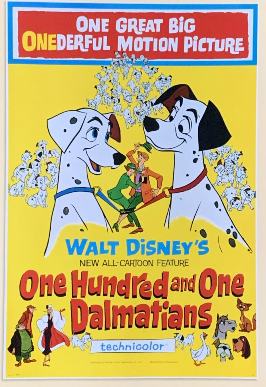 One Hundred and One Dalmatians 1961 Movie Poster Walt Disney #0044