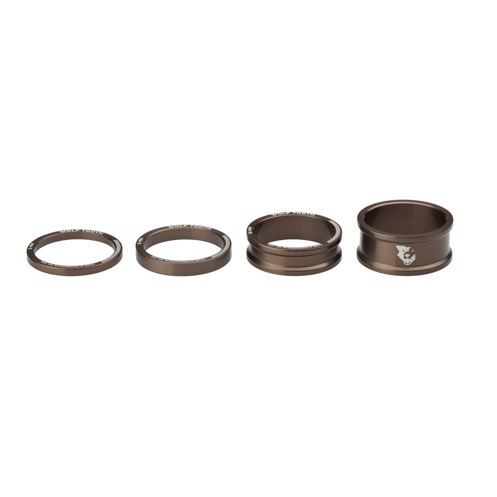 Wolf Tooth Headset Spacer - 3mm, 5-Pack, Raw Silver